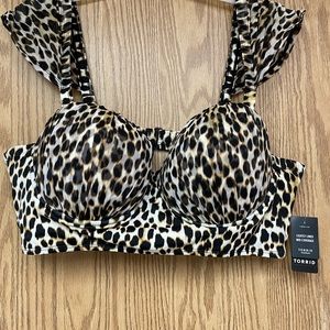 Mesh cheetah bikini top